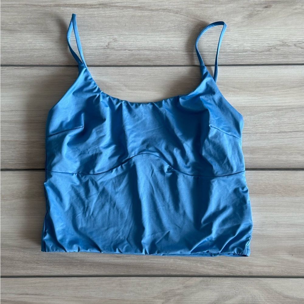 ASOS Design Long Line Tankini Bikini Top Blue Size 8 NWT - Picture 4 of 8
